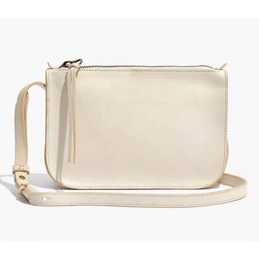 Madewell The Simple Crossbody Bag Cream Ivory Leather